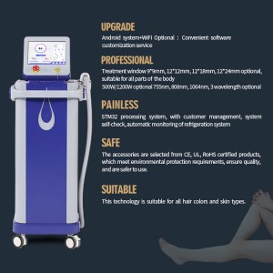 professional diode laser hair removal 755nm 808nm 1064nm diode laser hair removal machine