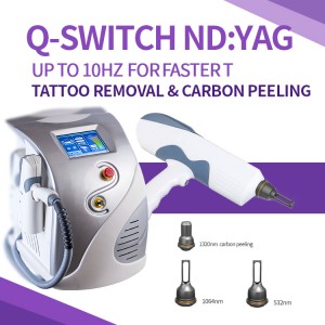New launched Q Switched Nd Yag Laser Tattoo Removal Machine Carbon Peeling